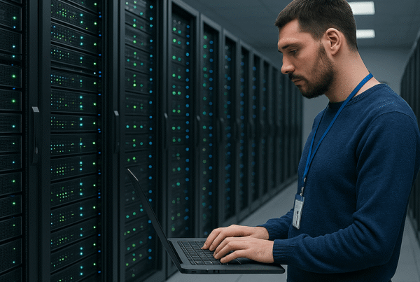 IT pro using data sanitation software