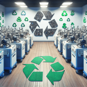 Medical Equipment in room waiting to be recycled