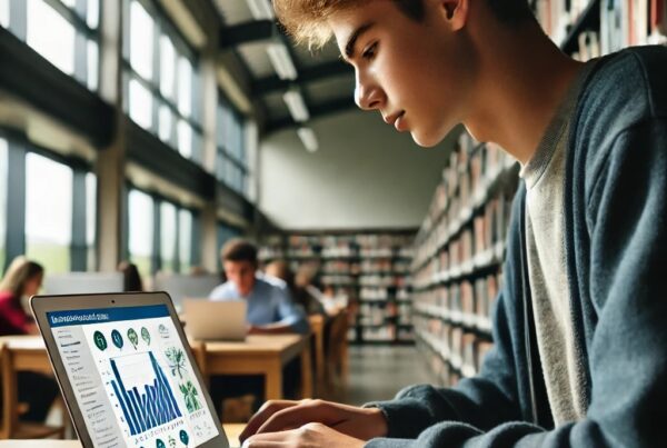 Students studying on MacBook