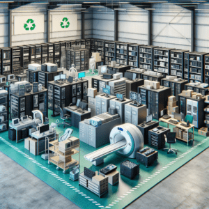 inventory of medical equipment being processed for E-Waste