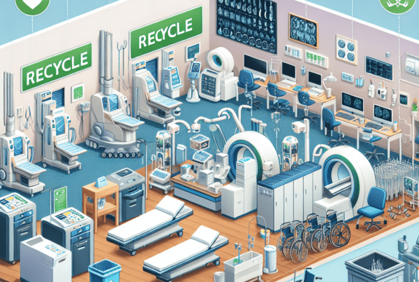 Room full with medical equipment recycle program