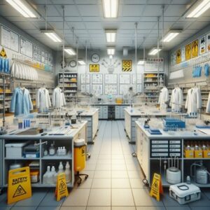 Laboratory with tables