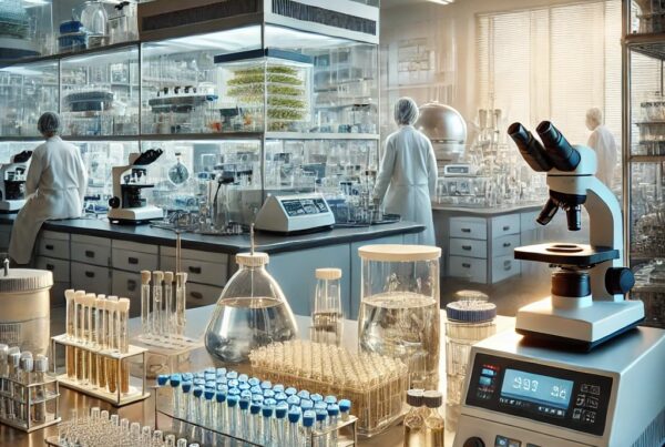 Laboratory with equipment and scientist