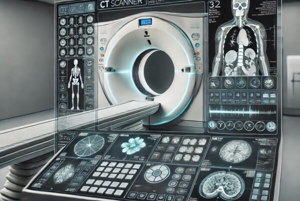 CT Scanner with images of the scan