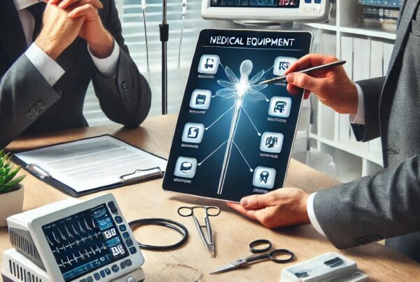 Business man selling medical equipment