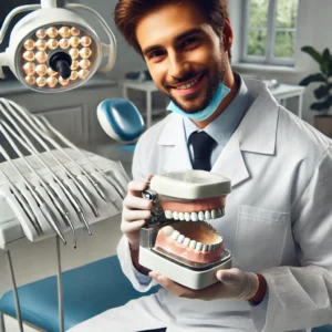 An-image-of-a-dental-practitioner-holding-a-piece-of-dental-equipment-preparing-it-for-sale