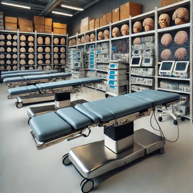 several-used-neurology-surgery-tables-lined-up-for-resale