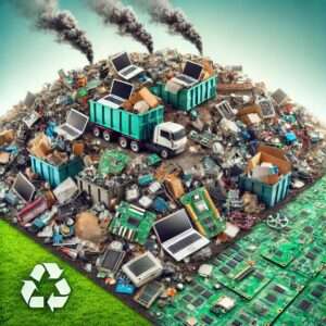 Landfill with recycled electronics 