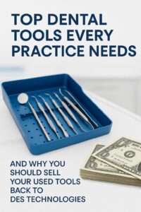 Dental equipment sitting on table next to money