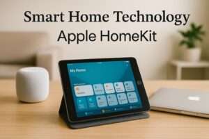 apple devices on a table 