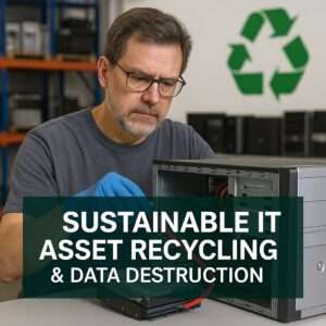 man working with sustainable IT recycling