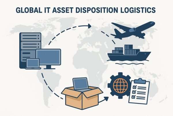 computers, planes, and ships showing global it asset disposition logistics